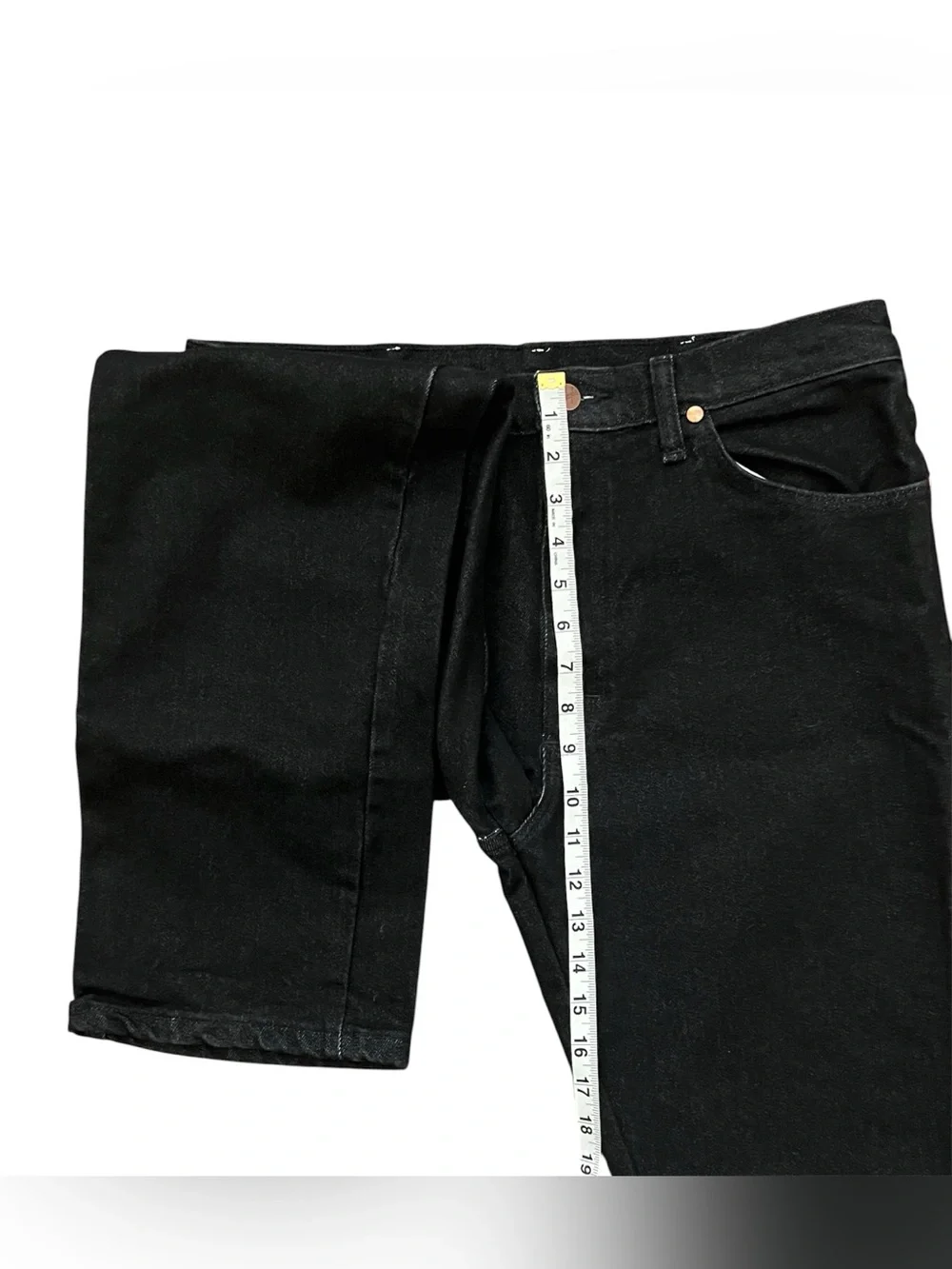 Wrangler Cowboy Cut Slim Fit Jeans Mens 34x30 Black Straight Leg Fits Over Boots